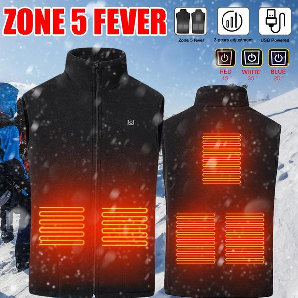 men's vests intelligent temperature control polar fleece heating vest usb charging electric 5 zone, Black;white 
men's vests intelligent temperature control polar fleece heating vest usb charging electric 5 zone, Black;white
