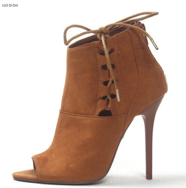 2020 мода женщины boots boots peep toe ботинки замшевые кожаные пинетки тонкий каблук партия каблука вырезает обувь на шнурок, Black
2020 мода женщины boots boots peep toe ботинки замшевые кожаные пинетки тонкий каблук партия каблука вырезает обувь на шнурок, Black