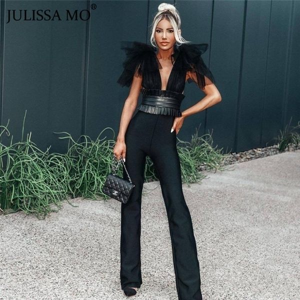 julissa mo elegant v neck mesh sleeve jumpsuit women autumn pu belts wide legs jumpsuits white office ladies overalls y200904, Black;white
julissa mo elegant v neck mesh sleeve jumpsuit women autumn pu belts wide legs jumpsuits white office ladies overalls y200904, Black;white
