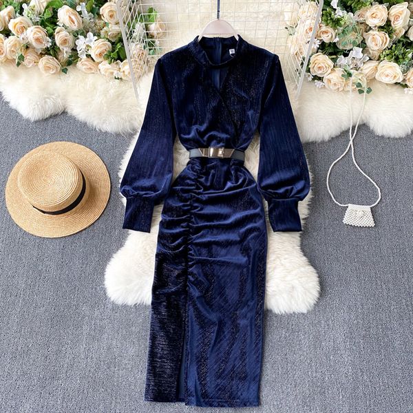 2021 new singreingy chic velvet women's puff neck ruched fine autumn retro long dress zmp8, Black;gray
2021 new singreingy chic velvet women's puff neck ruched fine autumn retro long dress zmp8, Black;gray
