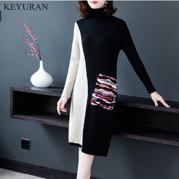 casual dresses famale patchwork long sweater dress women sleeve high collar fur pocket pull pullovers knitted loose l2978, Black;gray
casual dresses famale patchwork long sweater dress women sleeve high collar fur pocket pull pullovers knitted loose l2978, Black;gray