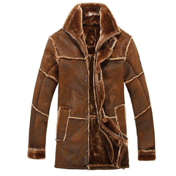 men's fur & faux european style male fashion thick warm outwear winter men coat spliced suede leather jacket parkas over size, Black
men's fur & faux european style male fashion thick warm outwear winter men coat spliced suede leather jacket parkas over size, Black