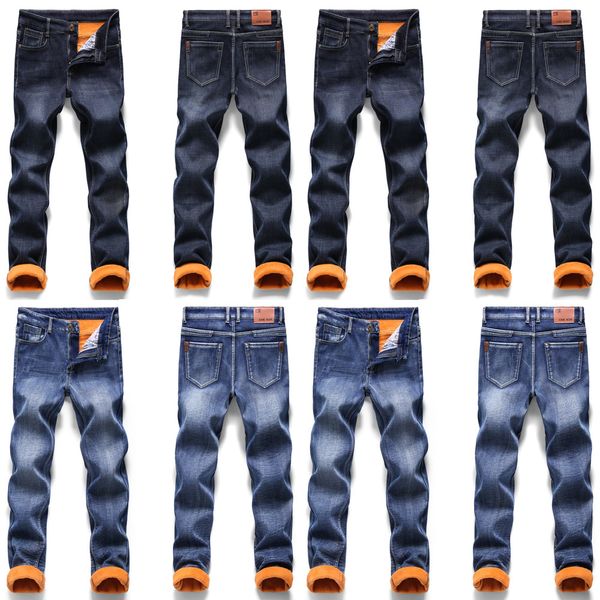 winter warm flannel stretch jeans men's winter fleece pants straight leg flocking pants jeans q0105, Black;white
winter warm flannel stretch jeans men's winter fleece pants straight leg flocking pants jeans q0105, Black;white