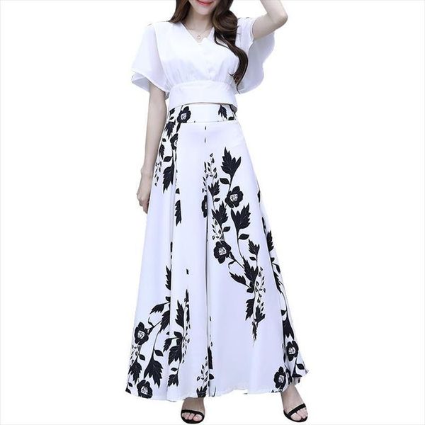 high waist women wide leg skirt pants flower slim elastic western ladies temperament loose long pants plus size summer, Black;white
high waist women wide leg skirt pants flower slim elastic western ladies temperament loose long pants plus size summer, Black;white