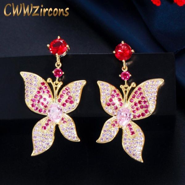 dangle & chandelier cwwzircons gorgeous cute butterfly shape red pink sapphire z drop earrings for women luxury jewelry accessories cz78, Silver
dangle & chandelier cwwzircons gorgeous cute butterfly shape red pink sapphire z drop earrings for women luxury jewelry accessories cz78, Silver