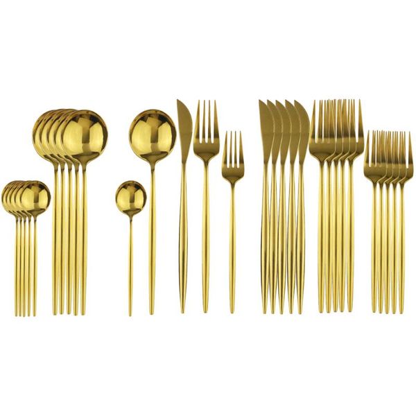 30pcs gold dinnerware set stainless steel cutlery set fork knife western cutleri for kitchen dinner flatware tableware
30pcs gold dinnerware set stainless steel cutlery set fork knife western cutleri for kitchen dinner flatware tableware