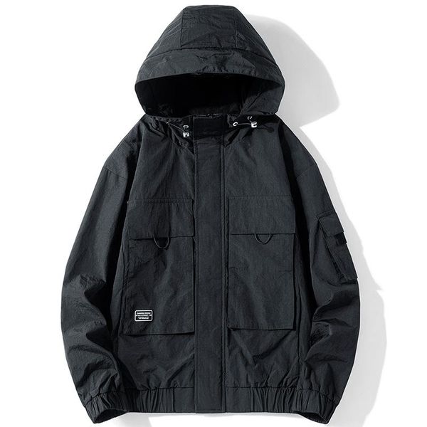 men's jackets spring and autumn loose hooded work clothes korean style trendy men, Black;brown
men's jackets spring and autumn loose hooded work clothes korean style trendy men, Black;brown