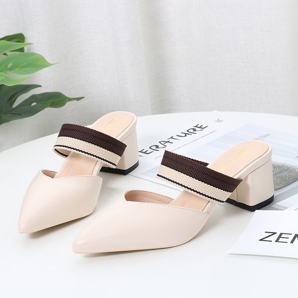 2021 new european and summer point-blank-mouth women's heels in sandals h4wa, Black 
2021 new european and summer point-blank-mouth women's heels in sandals h4wa, Black