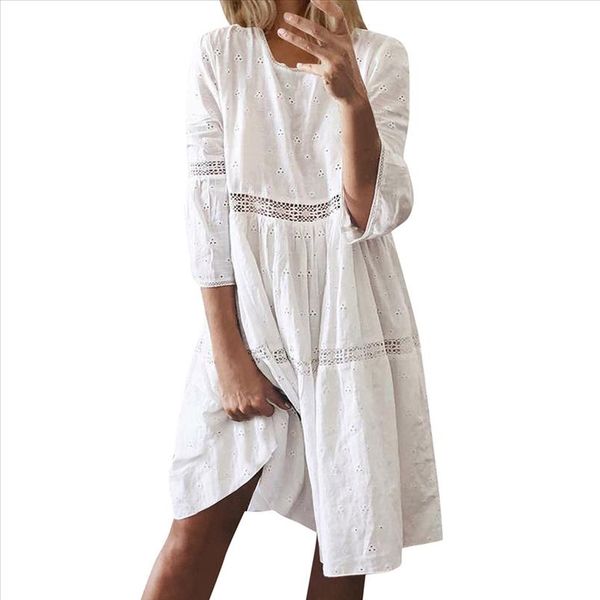women boho solid crew neck dresses hollow out splice womens casual loose casual holiday dresses ladies girls 716, Black;gray
women boho solid crew neck dresses hollow out splice womens casual loose casual holiday dresses ladies girls 716, Black;gray