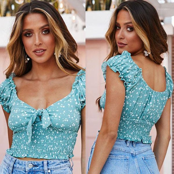 ruffles elegant summer floral print crop up women casual tank, White
ruffles elegant summer floral print crop up women casual tank, White