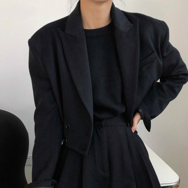 women's suits & blazers 2021 autumn fashion women short blazer coat design full sleeve lapel collar casual wild loose elegant jacket c4, White;black
women's suits & blazers 2021 autumn fashion women short blazer coat design full sleeve lapel collar casual wild loose elegant jacket c4, White;black