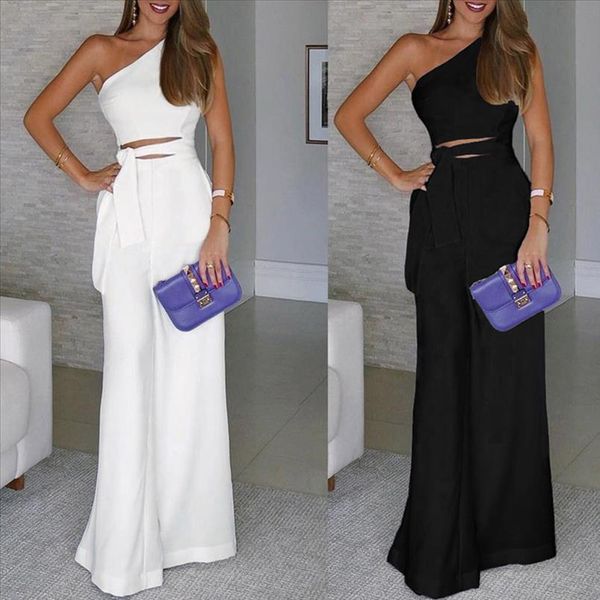 elegant women overalls solid sleeveless bandage jumpsuit one shoulder brief office ladies long wide leg trousers mono mujer 5s, Black;white
elegant women overalls solid sleeveless bandage jumpsuit one shoulder brief office ladies long wide leg trousers mono mujer 5s, Black;white