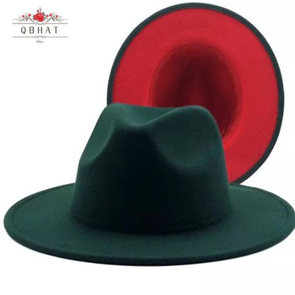 qbhat new outer turquoise inner red patchwork wool felt jazz fedora hat winter dark green women elegant lady panama cap1, Blue;gray
qbhat new outer turquoise inner red patchwork wool felt jazz fedora hat winter dark green women elegant lady panama cap1, Blue;gray