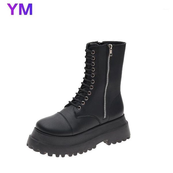 new med chunky heels boots women 2020 fashion cross-tied platform mid-calf boots woman pu leather zipper motorcycle botas 35-391, Black
new med chunky heels boots women 2020 fashion cross-tied platform mid-calf boots woman pu leather zipper motorcycle botas 35-391, Black