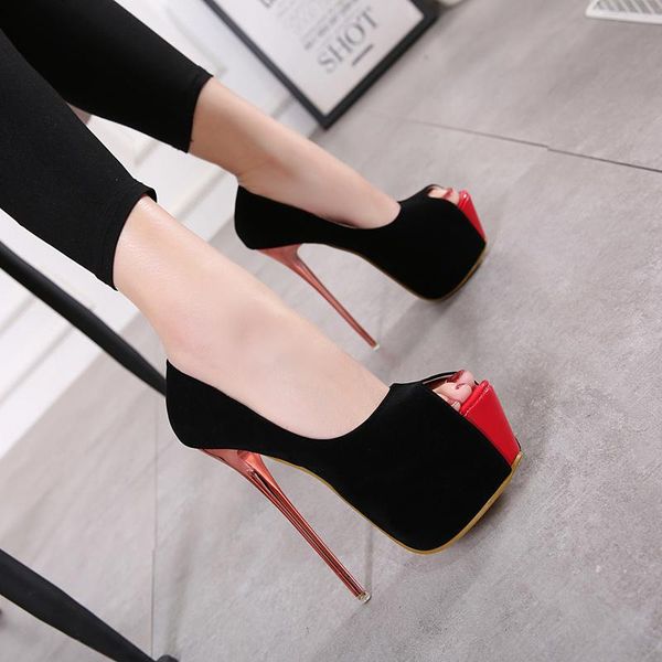 2021 new spring and summer women's high-heeled shoes suede color matching ultra-high fine with slim waterproof platform fas, Black
2021 new spring and summer women's high-heeled shoes suede color matching ultra-high fine with slim waterproof platform fas, Black