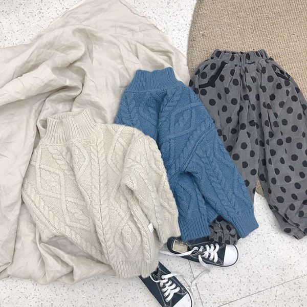 korean autumn winter 2020 new children's boys' and girls' classic solid color twist sweater, Blue
korean autumn winter 2020 new children's boys' and girls' classic solid color twist sweater, Blue