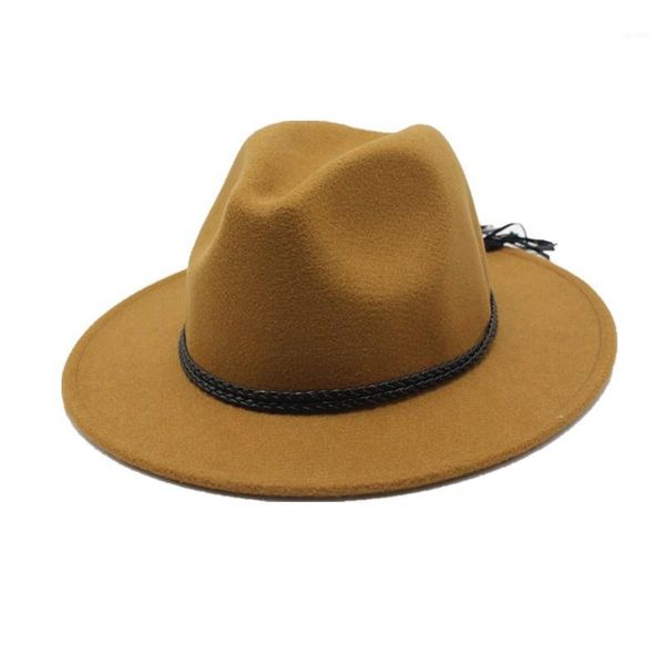 2020 women wool fedoras hat with hide rope european us flat brim formal party jazz felt trilby hat1, Blue;gray
2020 women wool fedoras hat with hide rope european us flat brim formal party jazz felt trilby hat1, Blue;gray