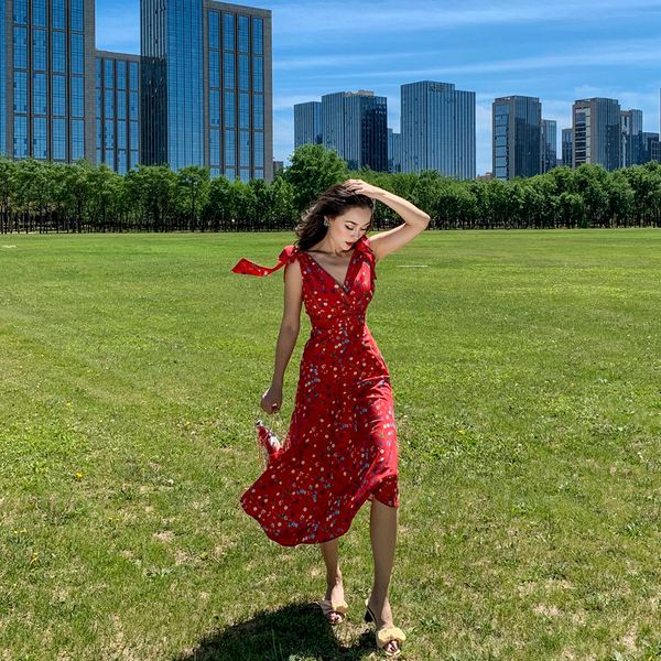 2021 new vintage red chiffon miniature long sleeveless mid-calf dress vacation xbwy, Black;gray
2021 new vintage red chiffon miniature long sleeveless mid-calf dress vacation xbwy, Black;gray