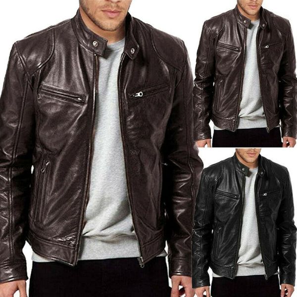 new arrival fashion men pu leather jacket black brown slim fit biker jacket fashion solid coat zipped leather cool1
new arrival fashion men pu leather jacket black brown slim fit biker jacket fashion solid coat zipped leather cool1