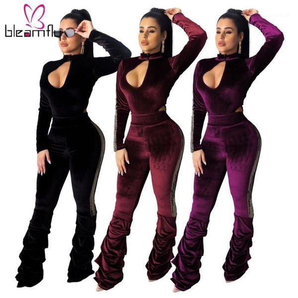 women's jumpsuits & rompers 2021 women spring halter hollow out long sleeve velvet slim striped pleated pants outfits night club wear1, Black;white
women's jumpsuits & rompers 2021 women spring halter hollow out long sleeve velvet slim striped pleated pants outfits night club wear1, Black;white