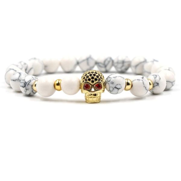 women men personality micro inset zircon skull elastic bracelet 3 color natural charming stone beads bracelet bangle jewelry wmtwys, Bronze;silver
women men personality micro inset zircon skull elastic bracelet 3 color natural charming stone beads bracelet bangle jewelry wmtwys, Bronze;silver