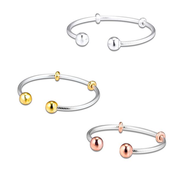 snake chain open bangles 925 sterling silver charms bracelets & bangles round ball ends rose golden & shine jewelry 201211, Black
snake chain open bangles 925 sterling silver charms bracelets & bangles round ball ends rose golden & shine jewelry 201211, Black
