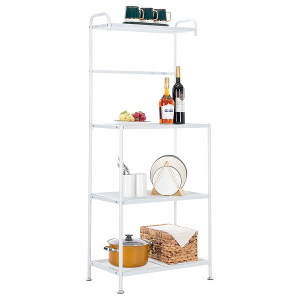 4 tier kitchen bakers rack home dining microwave iron stand storage shelf workstation multifunctional rack white
4 tier kitchen bakers rack home dining microwave iron stand storage shelf workstation multifunctional rack white