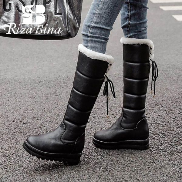 boots rizabina snow winter warm knee high for women solid color round toe flats shoes fur footwear size 32-431, Black
boots rizabina snow winter warm knee high for women solid color round toe flats shoes fur footwear size 32-431, Black