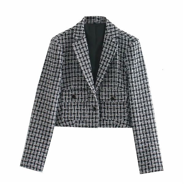 2021 new vintage black white tweed plaid cropped jacket women autumn collared long sleeve office ladies elegant short jackets y4r8, Black;brown
2021 new vintage black white tweed plaid cropped jacket women autumn collared long sleeve office ladies elegant short jackets y4r8, Black;brown