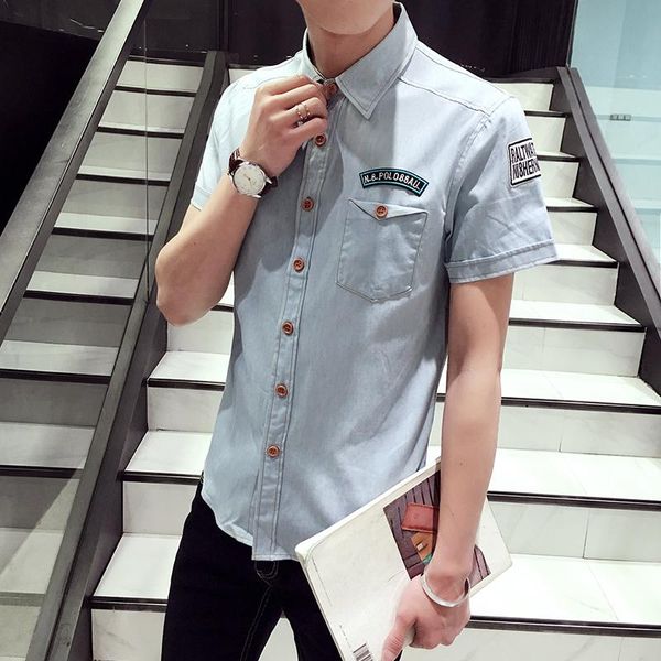 men's casual shirts 2021 men denim shirt summer style short sleeve slim cotton camisa social masculina size 3xl, White;black
men's casual shirts 2021 men denim shirt summer style short sleeve slim cotton camisa social masculina size 3xl, White;black