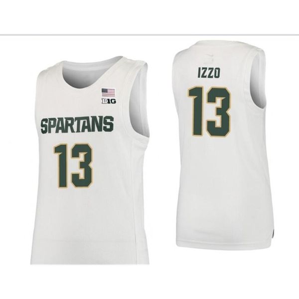 custom 604 youth women vintage michigan state spartans #13 steven izzo basketball jersey size s-4xl or custom any name or number jersey, Black 
custom 604 youth women vintage michigan state spartans #13 steven izzo basketball jersey size s-4xl or custom any name or number jersey, Black