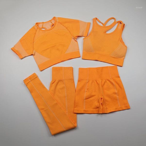 yoga outfits 4 piece women seamless set workout sportwear short sleeve gym clothing fitness crop high waist leggings sports suits1, White;red
yoga outfits 4 piece women seamless set workout sportwear short sleeve gym clothing fitness crop high waist leggings sports suits1, White;red