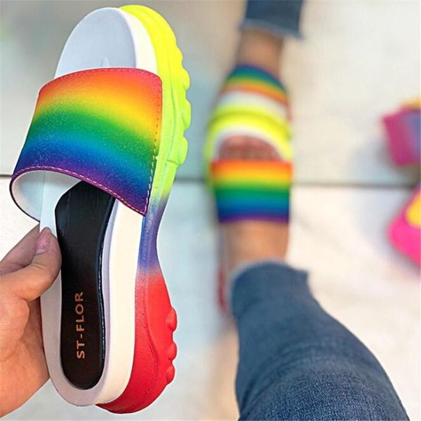rainbow color women slippers 2020 new summer shoes woman sport platform peep toes slides casual ladies beach shoes sandals mujer1, Black
rainbow color women slippers 2020 new summer shoes woman sport platform peep toes slides casual ladies beach shoes sandals mujer1, Black