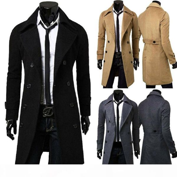 2020 england style men wool trench coats jacket classic slim lapel peacoat mens winter double breasted long coats outerwear, Black
2020 england style men wool trench coats jacket classic slim lapel peacoat mens winter double breasted long coats outerwear, Black