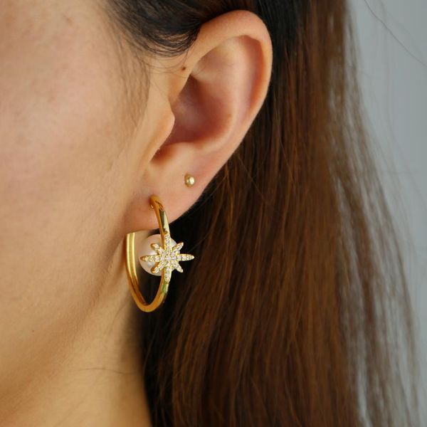 hoop & huggie mini northstar with inside freshwater pearls geometric round circle earrings for women wedding fashion earring gift, Golden;silver
hoop & huggie mini northstar with inside freshwater pearls geometric round circle earrings for women wedding fashion earring gift, Golden;silver