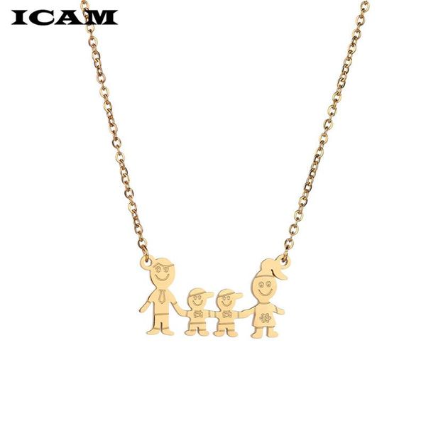 pendant necklaces icam fashion accessories dad mom two sons necklace stainless steel charm family for birthday present, Silver
pendant necklaces icam fashion accessories dad mom two sons necklace stainless steel charm family for birthday present, Silver