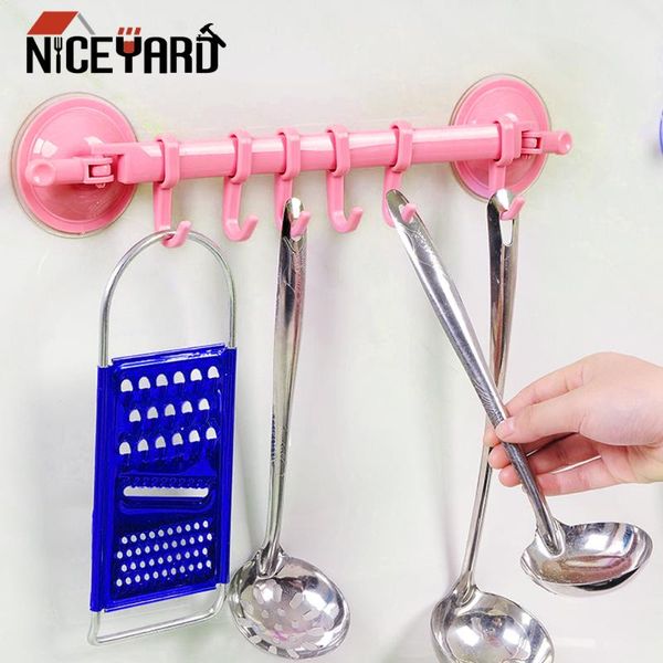 niceyard organization for kitchen bathroom wall mounted storage strong sucker suction hanger 6 hooks set hanger rack no nails
niceyard organization for kitchen bathroom wall mounted storage strong sucker suction hanger 6 hooks set hanger rack no nails