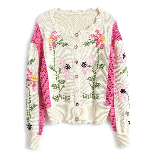 female casual autumn floral sweater ruffled neck long sleeve... painted buttons jumper 2020... chic winter cardigan., White;black
female casual autumn floral sweater ruffled neck long sleeve... painted buttons jumper 2020... chic winter cardigan., White;black