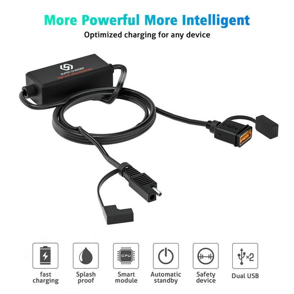 motorcycle qc3.0 intelligent quick charger 12v sae to usb fast charging adapter
motorcycle qc3.0 intelligent quick charger 12v sae to usb fast charging adapter