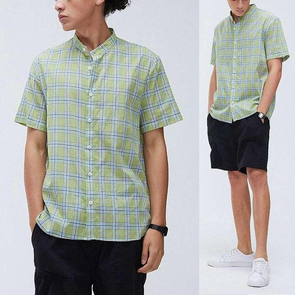 men's casual shirts men plaid shirt streetwear cotton stand collar short sleeve male breathable summer camisa buttons hawaiian blouse1, White;black
men's casual shirts men plaid shirt streetwear cotton stand collar short sleeve male breathable summer camisa buttons hawaiian blouse1, White;black