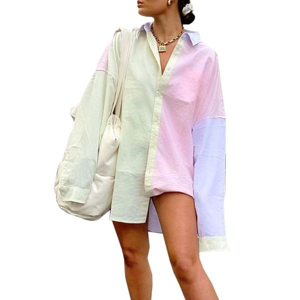 women's blouses & shirts cotton colorblock stripe women blouse shirt fashion streetwear turn down collar long sleeve casual oversize, White
women's blouses & shirts cotton colorblock stripe women blouse shirt fashion streetwear turn down collar long sleeve casual oversize, White