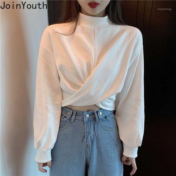 joinyouth women 2020 spring fashion mujers korean short solid cross female clothing thin full loose wlid o neck wild 3961, Black
joinyouth women 2020 spring fashion mujers korean short solid cross female clothing thin full loose wlid o neck wild 3961, Black