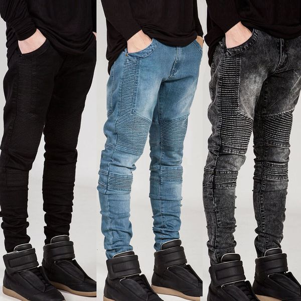 streetwear mens ripped biker jeans homme men's fashion motorcycle slim fit black white blue moto denim pants joggers skinny men q0105
streetwear mens ripped biker jeans homme men's fashion motorcycle slim fit black white blue moto denim pants joggers skinny men q0105