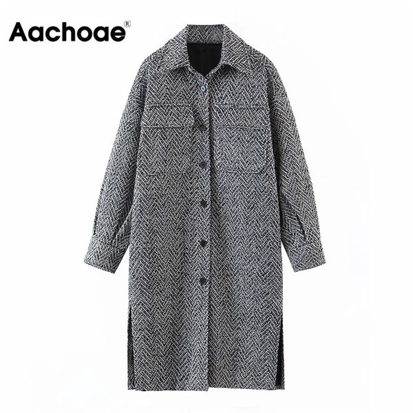 aachoae vintage winter long sleeve wool coat women turn down collar long shirt jacket side split pockets casual ladies outerwear 201214, Black
aachoae vintage winter long sleeve wool coat women turn down collar long shirt jacket side split pockets casual ladies outerwear 201214, Black