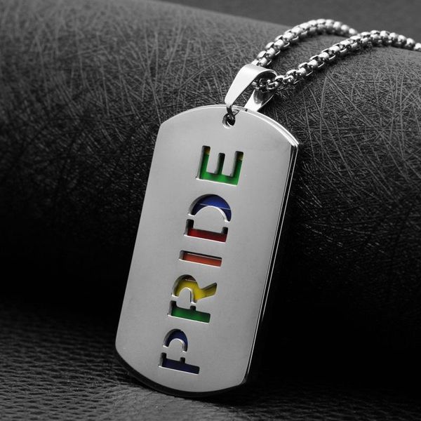 dog tag rainbow pendant necklace for woman stainless steel choker gay lesbian pride jewelry demonstration glbt gift necklaces, Silver
dog tag rainbow pendant necklace for woman stainless steel choker gay lesbian pride jewelry demonstration glbt gift necklaces, Silver