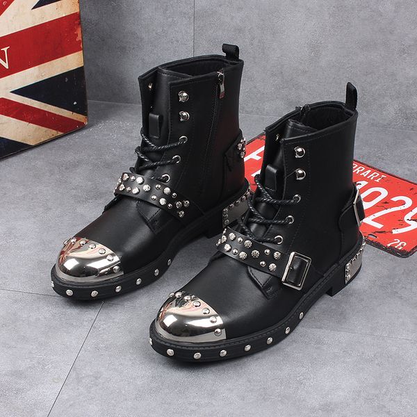 mode of luxury men party night dressed motorcycle genuine leather rivets black platform boot ankle boots hombre iapt
mode of luxury men party night dressed motorcycle genuine leather rivets black platform boot ankle boots hombre iapt