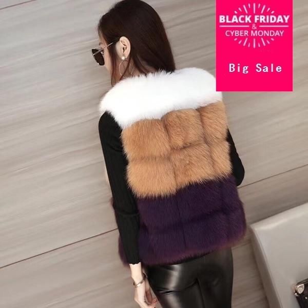 women's fur & faux hit color very good quality fake vest coat winter women luxury furry slim woman wj1548, Black
women's fur & faux hit color very good quality fake vest coat winter women luxury furry slim woman wj1548, Black