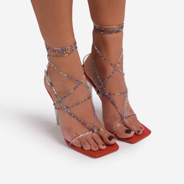 ladies gladiator party shoes cross-tied peep toe high heel pvc bordered bling 2021 new summer fashion bordered sandales1, Black
ladies gladiator party shoes cross-tied peep toe high heel pvc bordered bling 2021 new summer fashion bordered sandales1, Black
