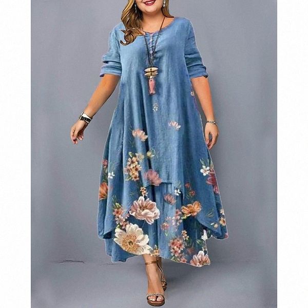 women's plus size a line dress floral round neck print long sleeve fall casual maxi long dress causal daily dress j7rr#, Black
women's plus size a line dress floral round neck print long sleeve fall casual maxi long dress causal daily dress j7rr#, Black