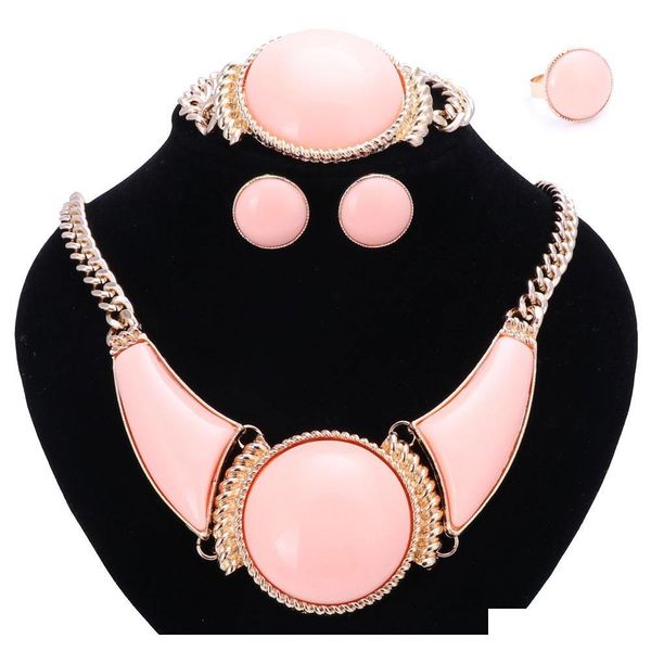 women party bridal fine african beads jewelry sets for wedding dress accessories pink resin gem necklace earrings rings sets ehpyw, Slivery;golden 
women party bridal fine african beads jewelry sets for wedding dress accessories pink resin gem necklace earrings rings sets ehpyw, Slivery;golden